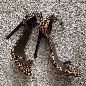 Stuart Weitzman animal cheetah print open toe sandals